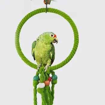 Zelená Birdcage Nové Odolné Silné Papagáj Swing Otočná Svetlo Papagáj Krúžok Domov