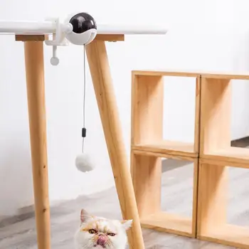 White/Pink Elektrické Automatické Zdvíhanie Pohybu Cat Hračka Interaktívna Puzzle Smart Pet Mačka Teaser Loptu Pet Dodanie Zdvíhacie Hračky