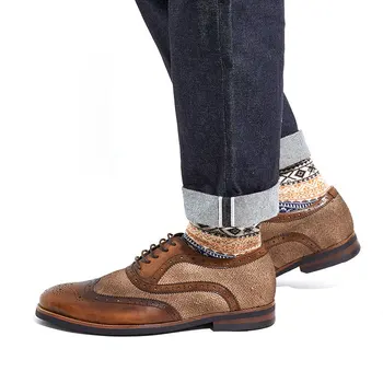 Formálne Business Mens Topánky Priedušná Pánske Kožené Mokasíny Luxusné Pohodlné Čipky Strany Mens Bytov vyrezávané pánske členkové Topánky