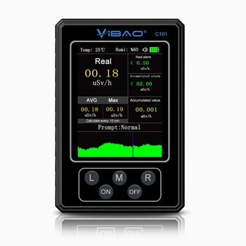 ViBAO C101 Prenosné Jadrového Žiarenia Detektor geigerovy Osobný Dozimeter Meter X Y β Ray Mramoru Elektromagnetické Tester
