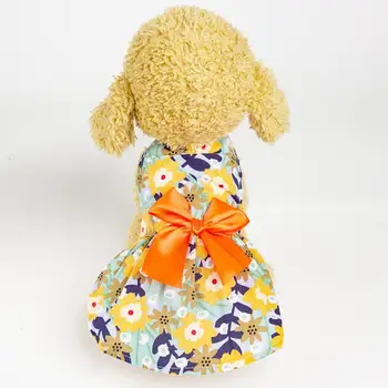 Pes Princezná Šaty Rozkošný Oko-lov Mäkké Pohodlné Psa Šteňa Bowknot Kvetinové Šaty na Denné Nosenie