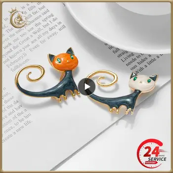 1~10PCS Módne Nika Cute Cat Cartoon Tvorivé Osobnosti Kovové Zvierat Pin Oblečenie Corsage Luxusné Šperky, Zirkón Príslušenstvo