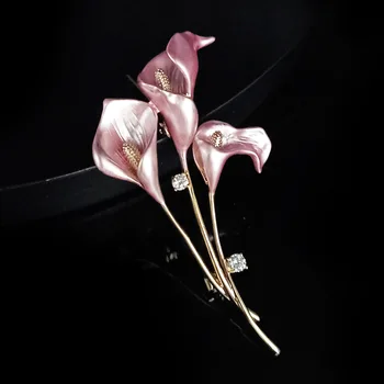 Moderný a minimalistický kvapka oleja kala lily brošňa rastlina znamenité modrá ružová petal tulipán vyhovovali kabát jewellry Corsage
