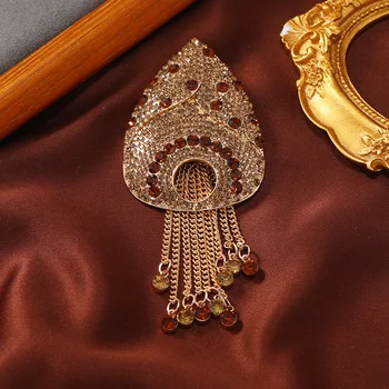 SHMIK Klasické Jemné Palác Plný Crystal Medúzy Strapec Odznaky Kolíky Pre Ženy Muži Móda Retro Uprostred Šperky, Brošne