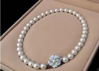 krásna 10 mm biela south sea shell perly náhrdelník 18