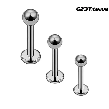 G23 Titán Labret Piercing Krúžok Prírubové CZ Vnútorne Závitové Stud Nos, Pery Helix Bar Stud Tragus Chrupavky Náušnice Telo Jewelr
