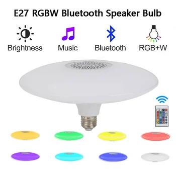 18W RGB Bluetooth Hudby UFO led svetlá Inteligentné Diaľkové Ovládanie E27 stropné svietidlo Stropné luster Izba domáce Dekorácie spálňa