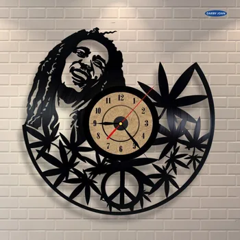 12 Palcov Bob Marley Nástenné Hodiny Quartz Antický Štýl Veľké Dekoratívne Nástenné Hodiny Vinylové Dosky Hodiny Obývacia Izba Art Show