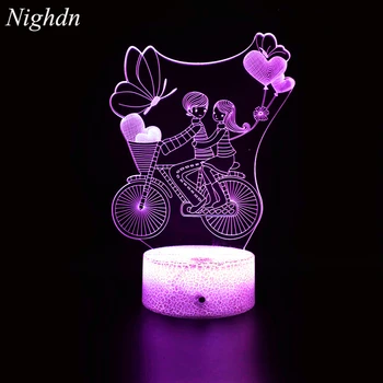 Nighdn Romantický Pár 3D Akrylové Led Lampa pre Domáce detské Nočné Svetlo Stolové Lampy, Nočné Party Dekor Valentína Darček