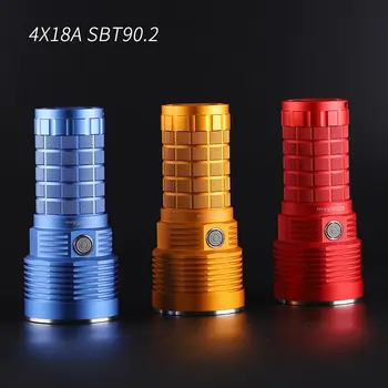 Zostava 4X18A s SBT90.2 Led Baterka Linterna Regulácia Teploty 18650 Typ-C Nabíjanie Baterky Blue Orange Red Lantern