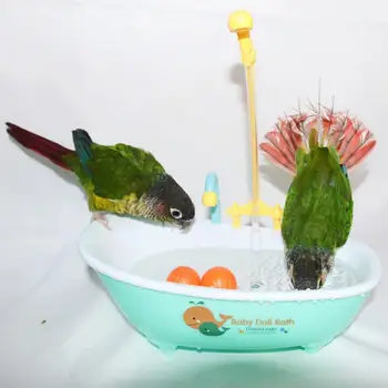 Odnímateľný Sprcha Hlavu Vtáka Vaňa Automatické Vaňou Hračky pre Papagáje Realistické Umývanie Skúsenosti s Kohútik pre Papagáje