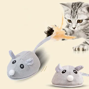 Myš Hračiek pre Mačky Smart Snímanie Interaktívne Teaser Hračka Pierko Automatické Presúvanie USB Nabíjateľné Pet Mačka Dodávky