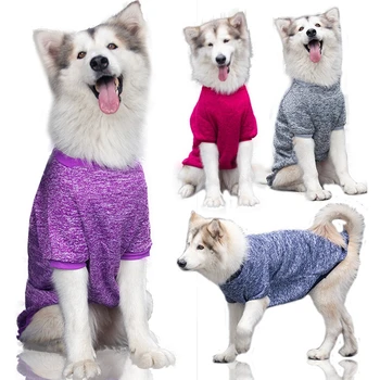 Veľká Veľkosť Sveter pre Psa Monochromatické Mikina T-Shirt Kostým Labrador Samoyed Mäkké, Módne Oblečenie Bundu 3XL ~ 9XL