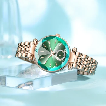 Ženy Hodinky Pre Dámy Nehrdzavejúcej Ocele Kapela Náramkové Hodinky Zelené náramkové hodinky Quartz relogio feminino 2023 Luxusné Značky Top
