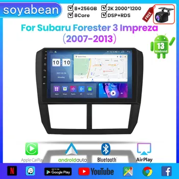 Android 13 autorádia pre Subaru Forester 3 Impreza na roky 2007-2013, 9 palcov 2K Multimediálny Prehrávač s 4G Auto Carplay & 2Din GPS