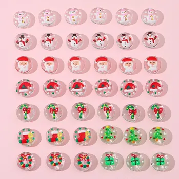1pcs19mm Cartoon Vianočné ručne maľované veniec darčekové sklo ploché perličiek DIY náramok, náušnice, šperky, doplnky, materiály