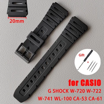 20 mm Silikónové Hodinky Remienok pre Casio G SHOCK W-720 W-722 W-741 WL-100 CA-53, CA-61 Watchband Muži Ženy Náramok, Hodinky, Príslušenstvo