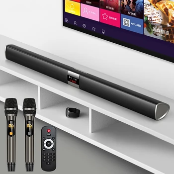 Domáce Kino Audio Nastaviť Bezdrôtové pripojenie Bluetooth, TV Reproduktory KTV Echo Stenu Subwoofer Obývacia Izba s Duálny Mikrofón Karaoke Boombox