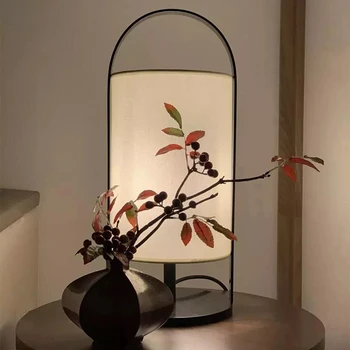 Japonský Wabi-Sabi Štýl Tabuľky Čítanie Klasickej Tkaniny Nočné Svetlo Vintage Stôl Svetlo pre Obývacia Izba Gauč Štúdia Miestnosti, Dekoratívne