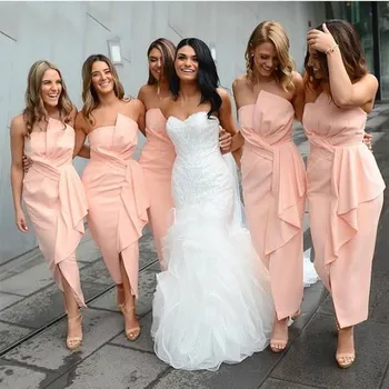 Nové Bridesmaid, Svadobný Hosť Party Šaty pre Ženy Šifón Plášť bez Rukávov Členok-Dĺžka s Volánikmi Vestidos Elegante 2023