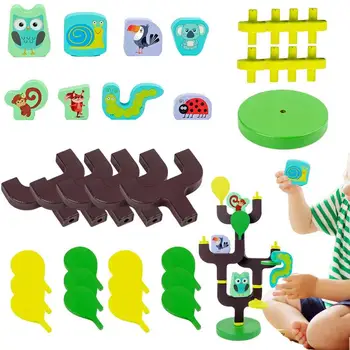 Stohovanie Vyváženie Hry Zvieracie Vzory A Strom Tvar Montessori Hračky Montessori Hračky Pre Vnímanie Tvarov A Uznanie