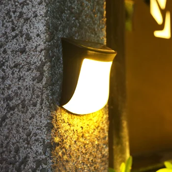 LED Vodotesný Slnečné Svetlo Vonkajšie Nástenné Svietidlo Chodby, rozsvieti sa Automaticky Na Noc Schodisko Krok Záhrade, na Dvore Disk Spôsobom