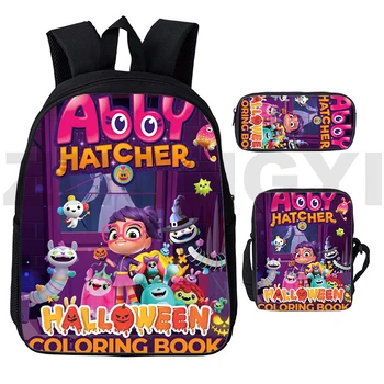 Abby Hatcher Anime Batoh Ženy Roztomilý Plátno Schoolbags 3 V 1 Laptop Tašky Trend Taška cez Rameno 3D Abby Hatcher Sfarbenie Bookbag