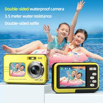 High Definition Vodotesný Fotoaparát, Dual LED Displej automatické Zaostrovanie 48MP 16X Digitálny Zoom, 2.7 K HD Fotografie Digitálneho Fotoaparátu