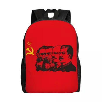 Komunistická Vlajka Marx Engels Lenin A Stalin Notebook Batoh Módne Bookbag pre Školy vysokoškolákov CCCP ZSSR Komunizmu Taška