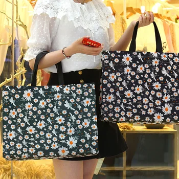 Kvetina Tlače Nakupovanie Taška Netkanej Textílie Eco Tote Bag Cestovné Takeaway Skladovanie Kabelka Opakovane Oblečenie Shopper Puzdro