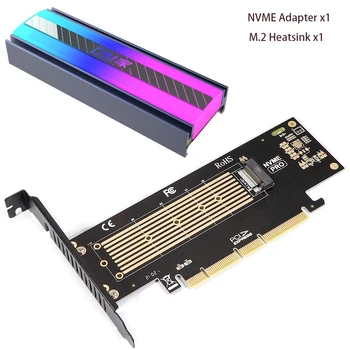PCIE M. 2 Adaptér NVMe SSD M2 PCIE X4, PCI-E slot karty PCI Express M Kľúč Navyšoval pre 2230 2242 2260 2280 22110 SSD s Hliníkový Chladič