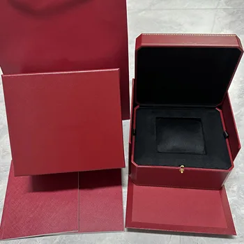 Továrne, Dodávateľom Veľkoobchod Luxusné Originálne Červená Pozerať na Krabice Black Velvet S Brožúry A Kartu Vlastné AAA Hodinky Darček Prípade