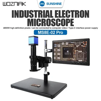SLNIEČKO MS8E-02 Pro Mikroskopom 4800W HD práca s obrázkami Fotoaparát S 11inch Displej LCD Displej Veľké Platforma PCB Zváranie, Opravy
