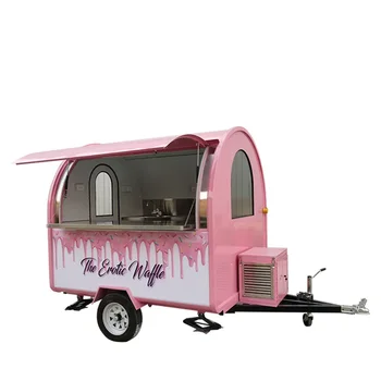 7.2 Ft Usa DOT Hotdog Košíka Mobile Stravovacích zariadení Trailer Svetlo Ružové Stravovanie Vlastné Auto Kávy Fast Food Vozidlo s plne vybavená Kuchyňa