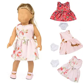 3 Štýly Hračka Nové Baby Doll Módne Princezná Kvetinové Šaty Pre 43 cm Bábiky Underpant 18