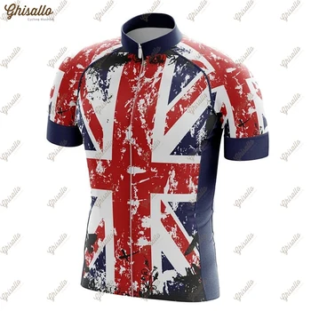 Spojené Kráľovstvo Mužov Cyklistika Dres, Krátke Rukávy Team Racing Cyklistické Oblečenie Top Outdoor Športové MTB Bike Nosenie Ciclismo na Mieru