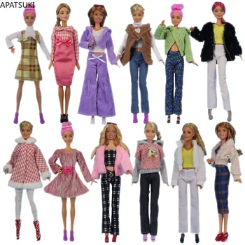 Zimné Bábiky Oblečenie Set pre Bábiku Barbie Módne Kabát Top Nohavice, Sukne Pre Barbie 1/6 Bábiky, Príslušenstvo Deti HOBBY Hračky Pre Deti,