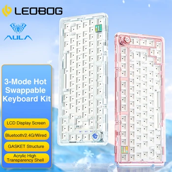 LEOBOG K81 Pro Mechanické Klávesnicou (Hot Swap Transparentné Bezdrôtová 5.0/2.4 G/Káblové pripojenie 3-Režim RGB Podsvietenie Klávesnice Hra