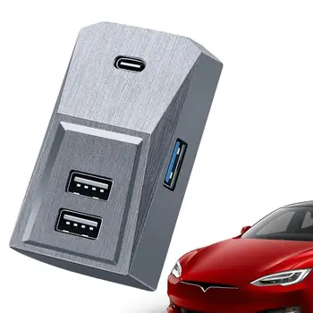 Auto Rozbočovač USB Nabíjačka do Auta Rukavice Box Pre Tesla Prenosné Dash Cam Flash Dokovacej Stanice Pre Tesla Model Y Model 3