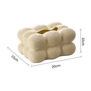 Užitočné Luxusné Marshmallow Tvar Tkaniva Box Keramiky Tkaniva Kontajner Hladký Papier Ťažba Výrobkov Pre Domácnosť