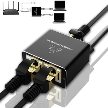 50pc Gigabit RJ45 Sieťový Rozbočovač 1000Mbps 1 na 2 Spôsoby, ako si on-Line Súčasne Lan Ethernet Splitter Gigabit Network Spojka