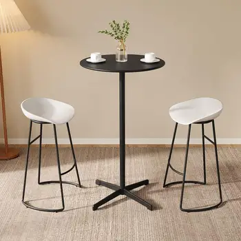 Moderný jednoduchý high-legged kolo domov vonkajšie komerčné bar stôl a stoličky zmes vonkajší balkón voľný čas kovové bar