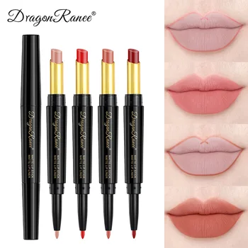 8 Farba Matný Rúž+lip Line Lesk na Pery Nepremokavé Lip Stain Vysoko Kvalitné Profesionálne Luxusný make-up Kozmetika