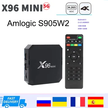 X96 5G mini Smart Android 9.0 TV Box Amlogic S905W/S905W4 Set-Top Box 5G WiFi 2G16G HD 4K Media Player 1G8GB x96mini tvbox