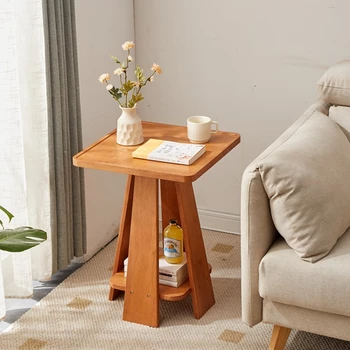 Svetlo Luxusné Masívneho Dreva Čaj Stôl Domov Obývacia Izba Gauč, Konferenčný Stolík Hotel B & B Spálňa Jednoduchá Posteľ Námestie drevené tabuľky