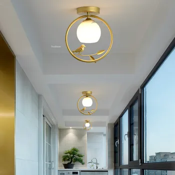 Moderné LED Stropné svietidlo Sklo Vták Light Black/Gold Stropné Svietidlá Obývacia Izba Vnútorné Stropné Osvetlenie, Domáce Dekorácie