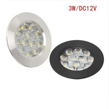 LED Reflektor, Ultra-tenké 14 mm 3W 12V 2 cm Zapustené Stropné Svietidlo D55mm House Hotel Obývacia Izba Mini Downlight