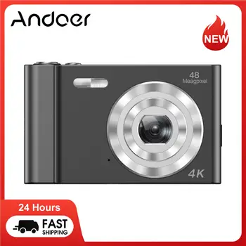 Andoer 4K Digitálny Fotoaparát, Video Videokamera 48MP Automatické Zaostrovanie, 16X Digitálny Zoom, Anti-shake 32GB Karty Vianočné Darčeky pre Deti, Mládež