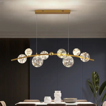 Jedáleň Luster Plný Star Svetlo Lampy Luxusný Jedálenský Stôl Pásy Lampa Nordic Jednoduché Jedáleň Lampa R021