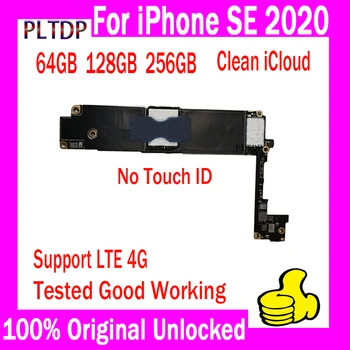 Náhrada Za iphone SE 2020 Pôvodné Odomknúť Doske 64GB 128 GB S/Č Dotyk ID Logic Board Dobré testované Zadarmo Icloud Doska